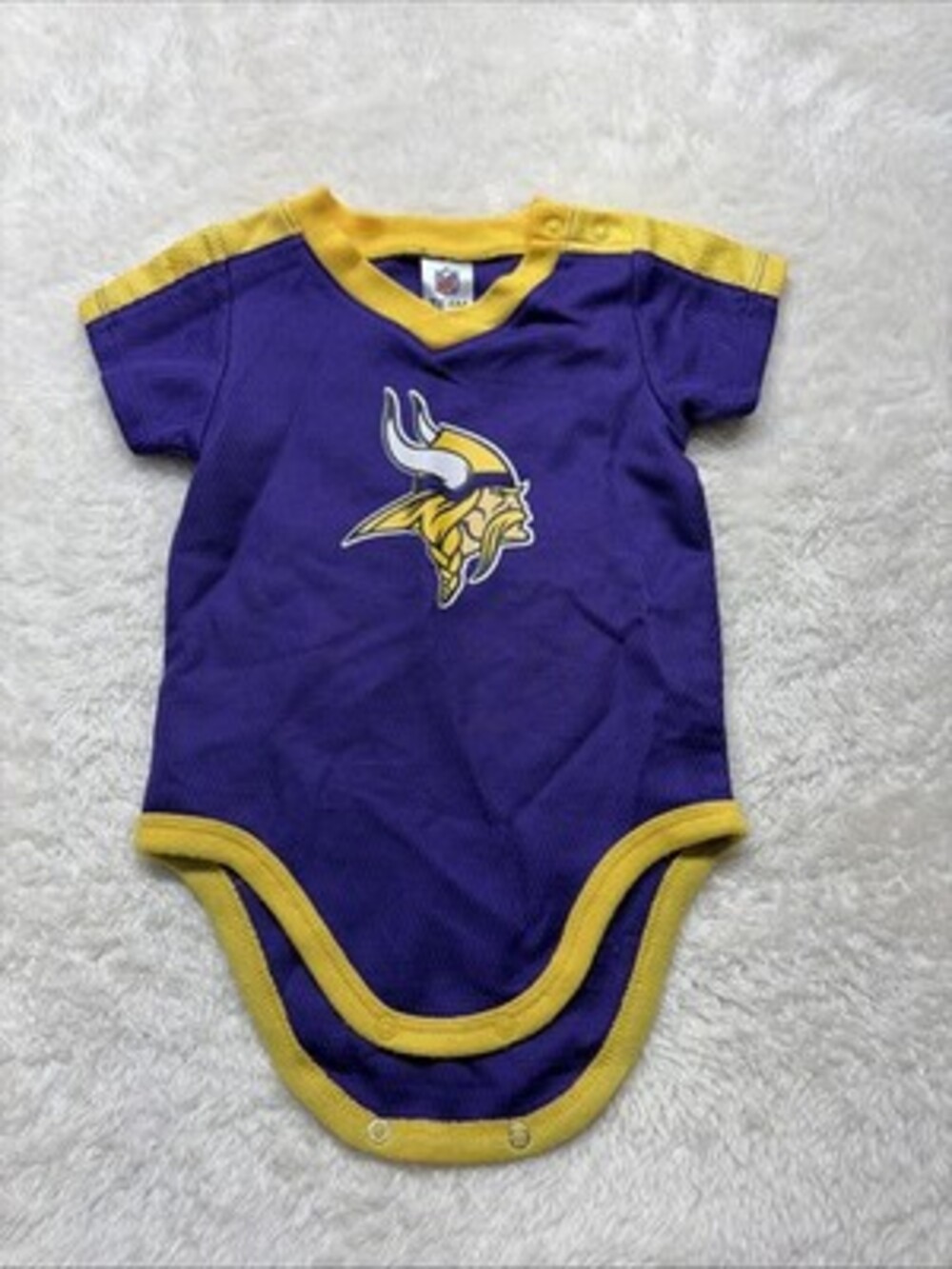 Vintage Minnesota Vikings NFL Baby 3-6 Months One Piece Sleeper Outfit 90's Y2K